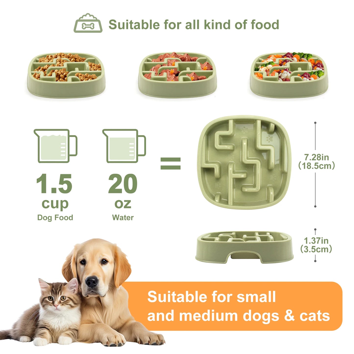 Slow Feeder Dog Bowl – Anti-Choking Puzzle Food Bowl