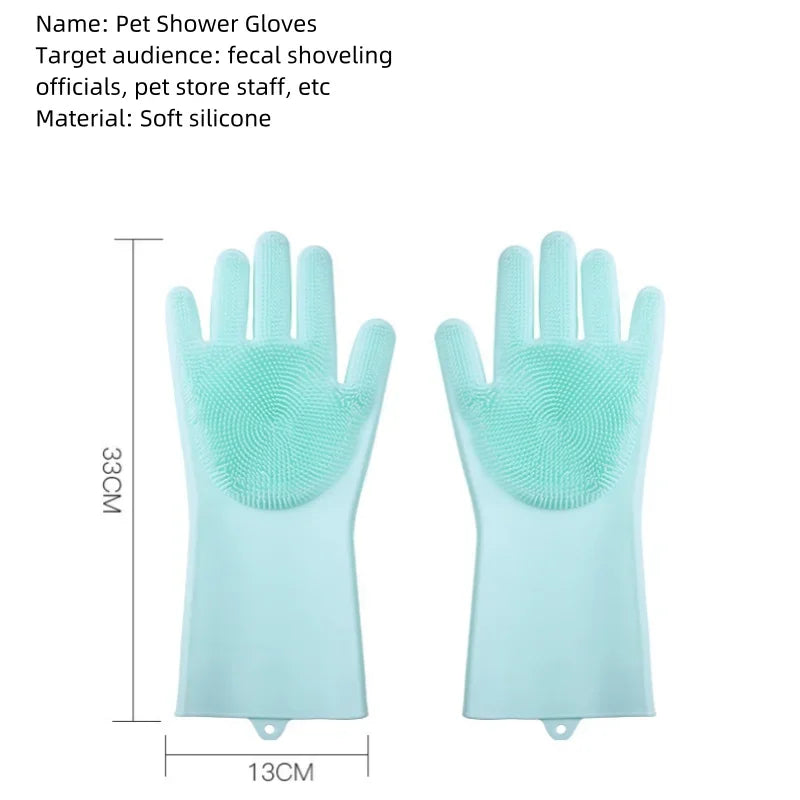 2-Pack Silicone Pet Grooming Gloves – Dog & Cat Deshedding Brush