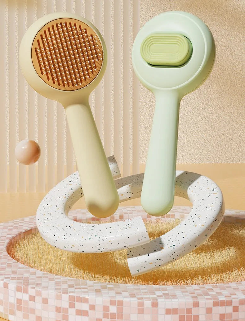 One-Click Self-Cleaning Pet Grooming Brush