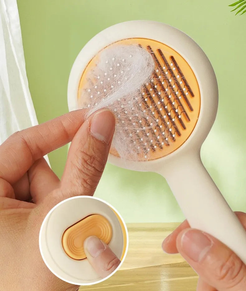 One-Click Self-Cleaning Pet Grooming Brush