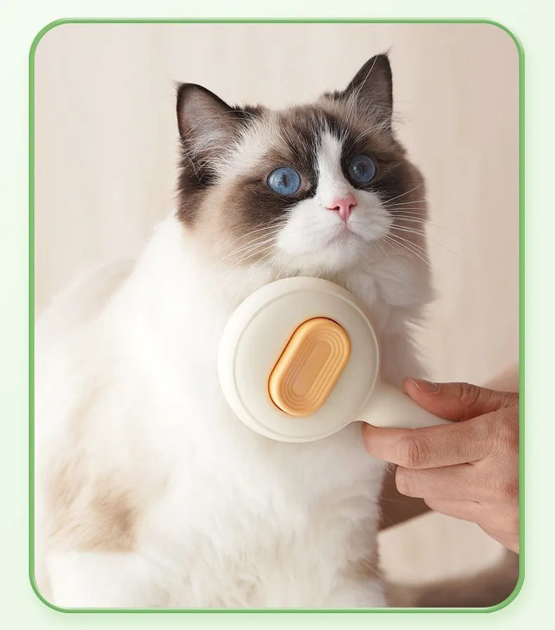 One-Click Self-Cleaning Pet Grooming Brush