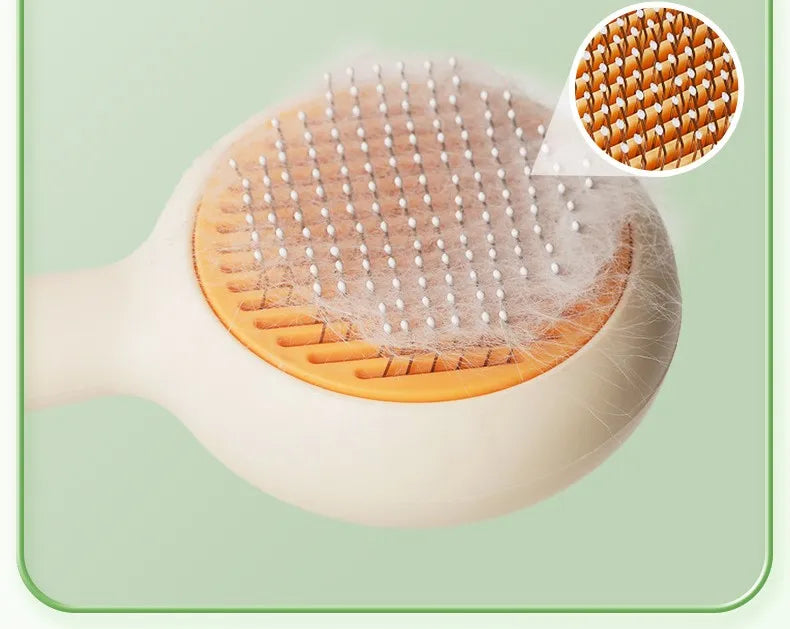 One-Click Self-Cleaning Pet Grooming Brush