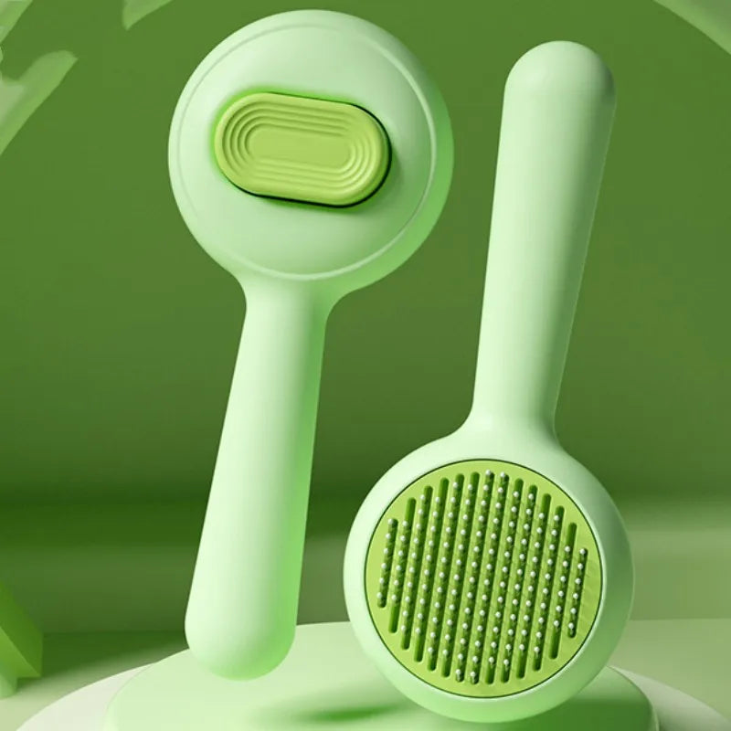 One-Click Self-Cleaning Pet Grooming Brush