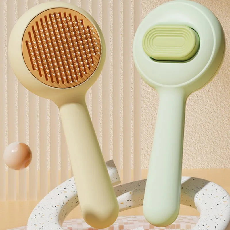 One-Click Self-Cleaning Pet Grooming Brush