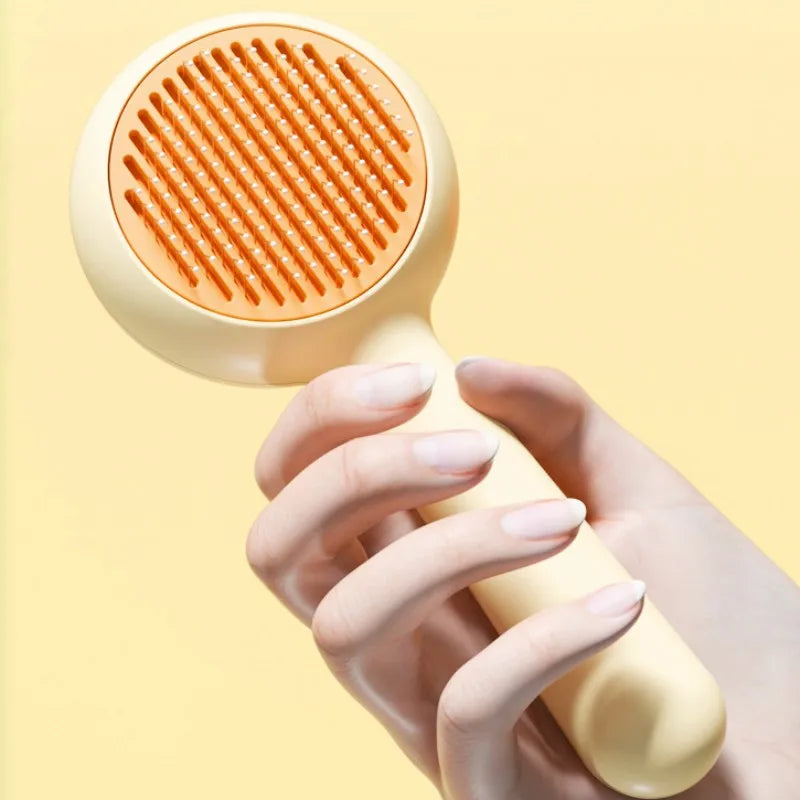 One-Click Self-Cleaning Pet Grooming Brush
