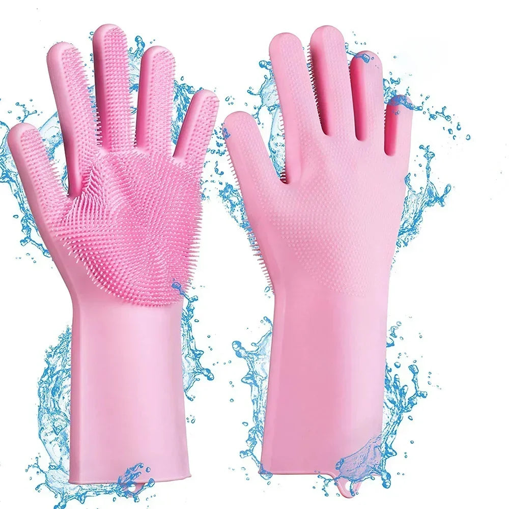 2-Pack Silicone Pet Grooming Gloves – Dog & Cat Deshedding Brush