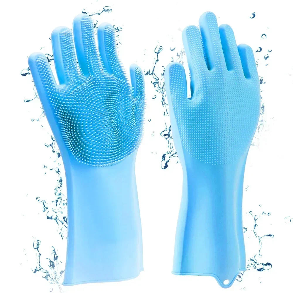 2-Pack Silicone Pet Grooming Gloves – Dog & Cat Deshedding Brush