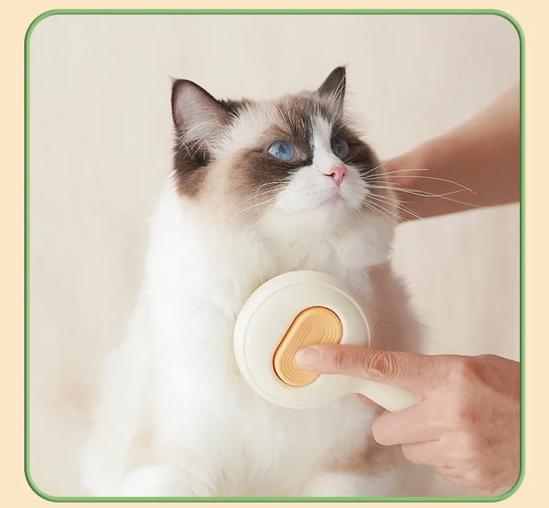 One-Click Self-Cleaning Pet Grooming Brush