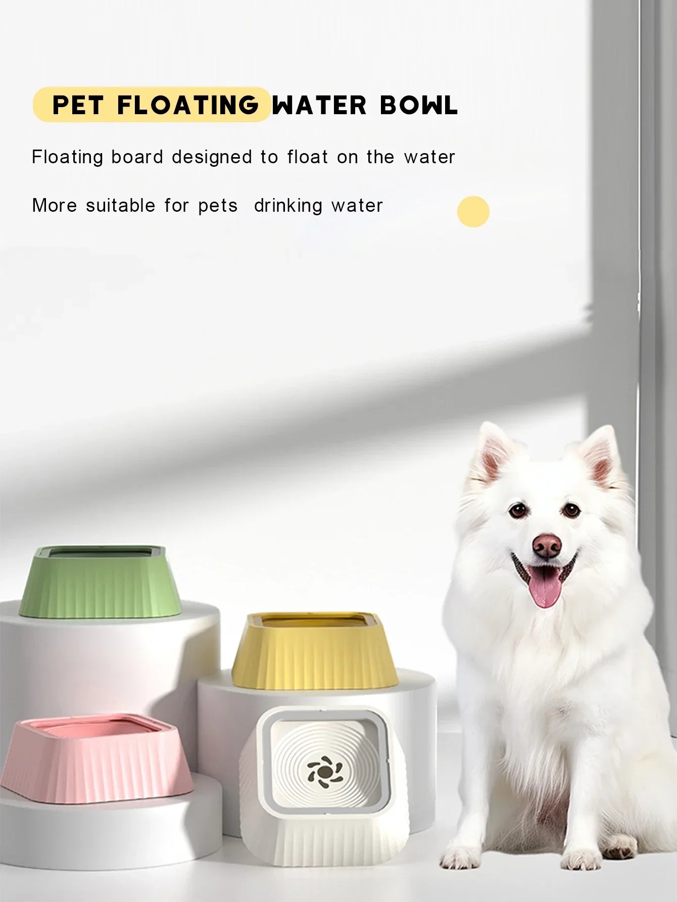 No-Spill Floating Plate Pet Water Bowl